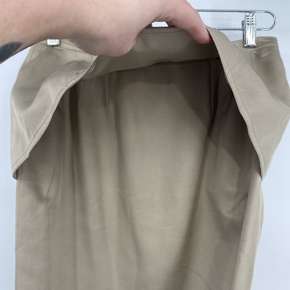 Fendi Skirt Womens 40 Tan Twill Silk Mini Peplum Layered Pencil Classy Designer - Picture 2 of 15